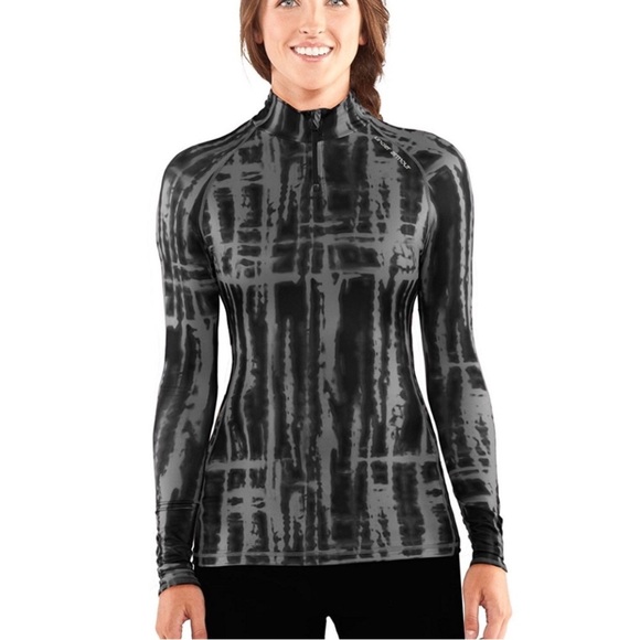 Under Armour | Printed 1/4 Zip Long Sleeve Shirt in Black/Grey Size Medium - Picture 1 of 5